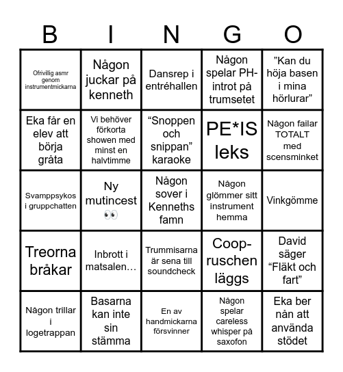MUT-BINGO 2024 Bingo Card