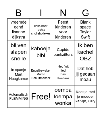 muziek swingo Lauren en Malin Bingo Card