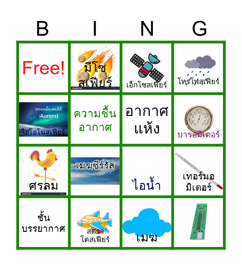 Science Bingo Card