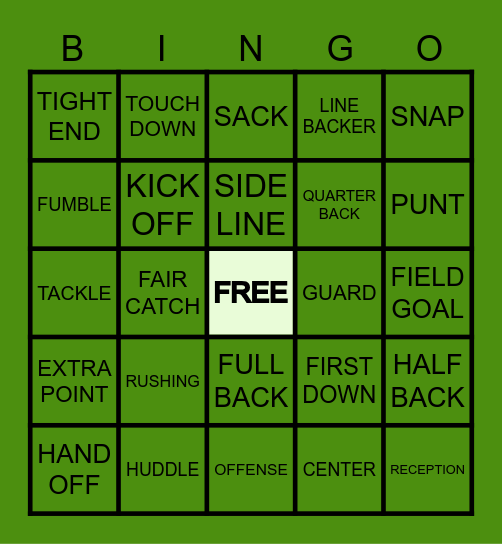 SUPERBOWL BINGO Card