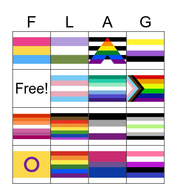 Pride Bingo Card