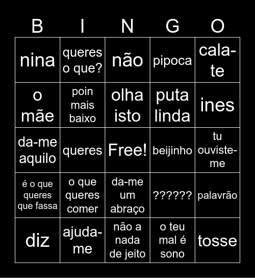 Bingo da casa Bingo Card