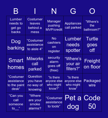 Lowe’s bingo V2 Bingo Card