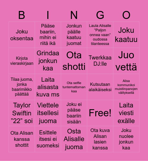 ALISA 22 Bingo Card