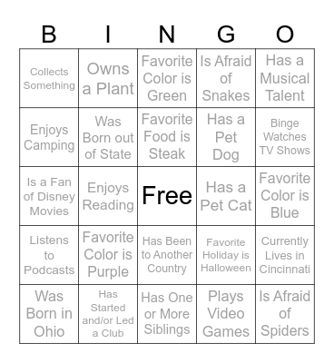 RTA BINGO Card