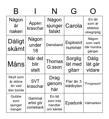 Mello 2024 Bingo Card
