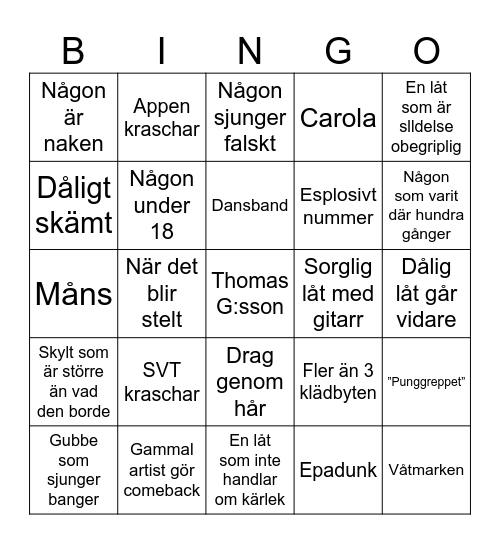 Mello 2024 Bingo Card