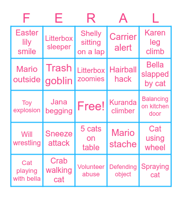 🐈‍⬛ Furball Farm Bingo 🐈 Bingo Card