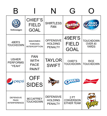 Super Bowl LVIII Bingo Card
