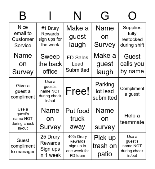 Tyler Bingo Card