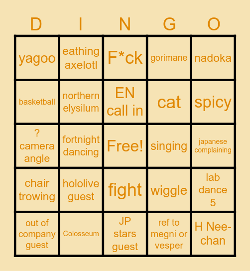 Axel 3D  Dingo Bingo Card
