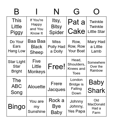 Baby Bingo Card