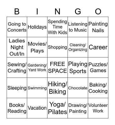 THESE ARE A FEW OF OUR FAVORITE THINGS Bingo Card