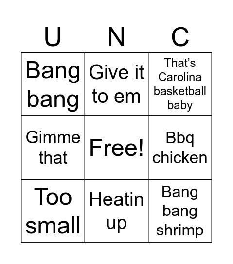 Josh Bingo Card