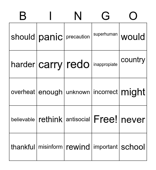 BINGO 3 Bingo Card