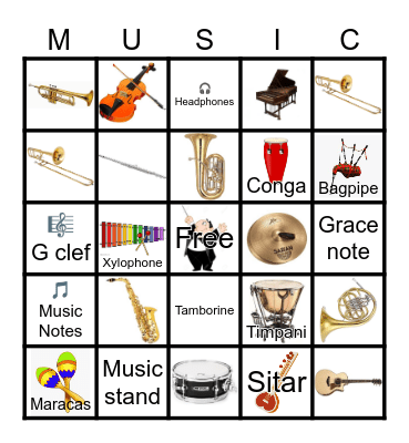 "MUSIC" GIRTMON Bingo Card