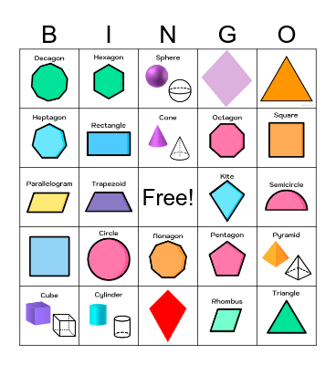 Geometric Shapes Bingo Card