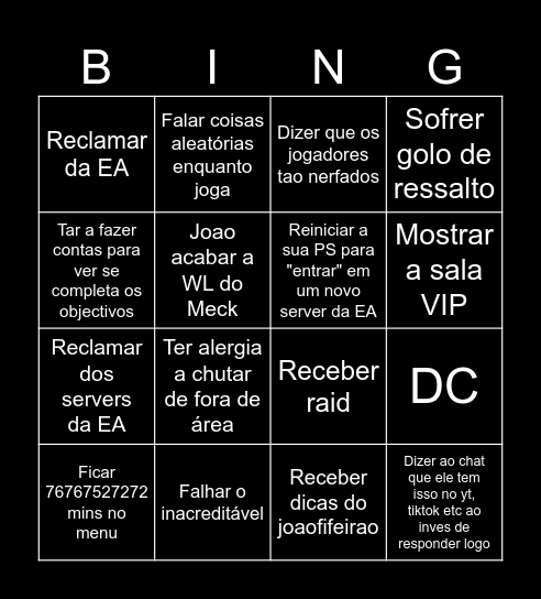 MECK BINGOH Bingo Card