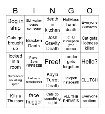 HotMess_Xpress Company Bingo Card