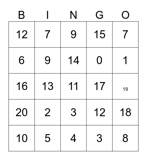 ALPHABET Bingo Card