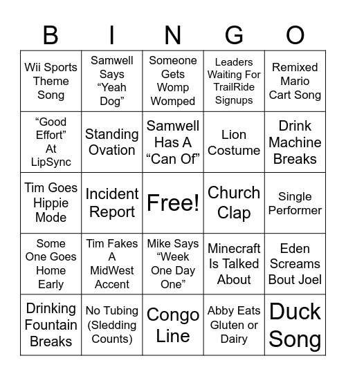 Winter Blast Bingo Card