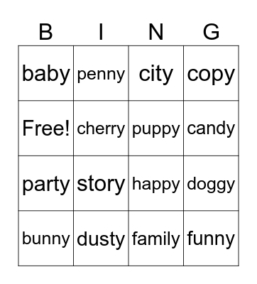Lingo Bingo (y saying long e)ch Bingo Card