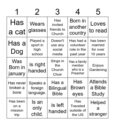 Find Someone Who? Bingo Card