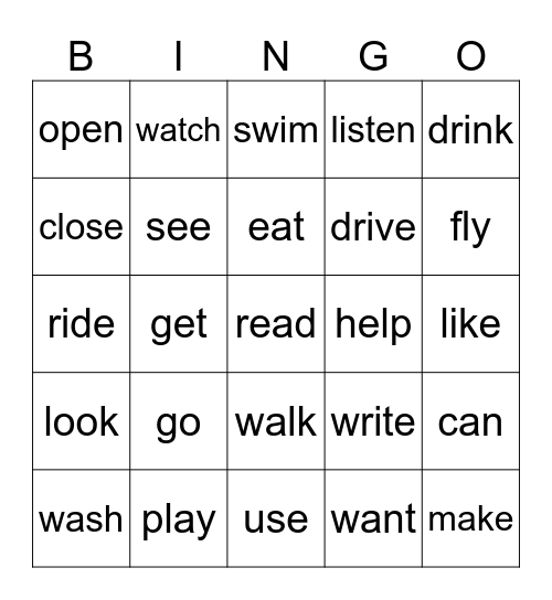 #１　ACTION BINGO Card