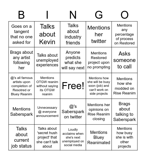 EMI BINGO!!!!!!! Bingo Card