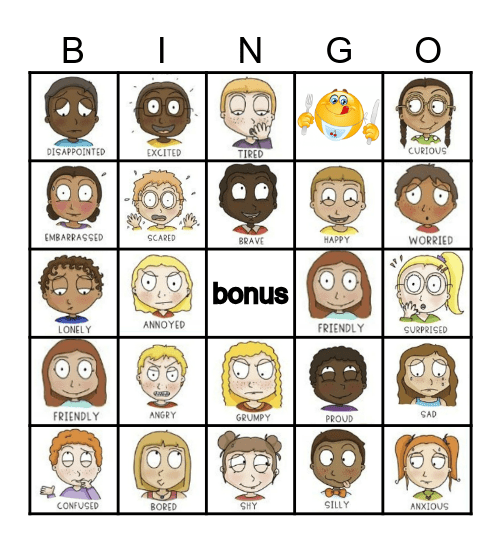 Emotions & Feelings Bingo Card