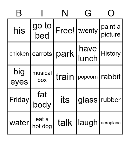 Bingo Spotlight 3 Bingo Card