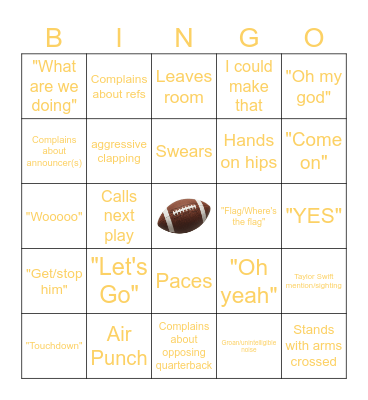 SUPERBOWL BINGO Card