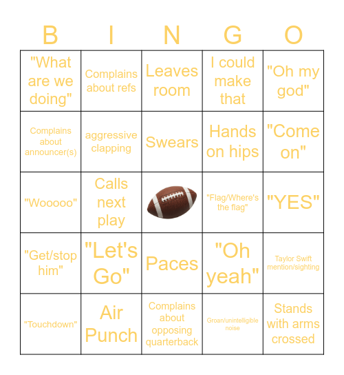 SUPERBOWL BINGO Card