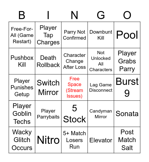 NPC Bingo Card