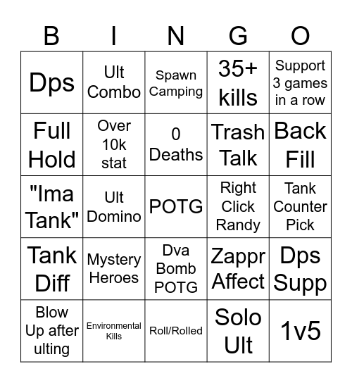 QuickPlay Bingo Card