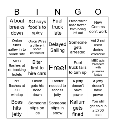 Blazer Deployment Bingo Card