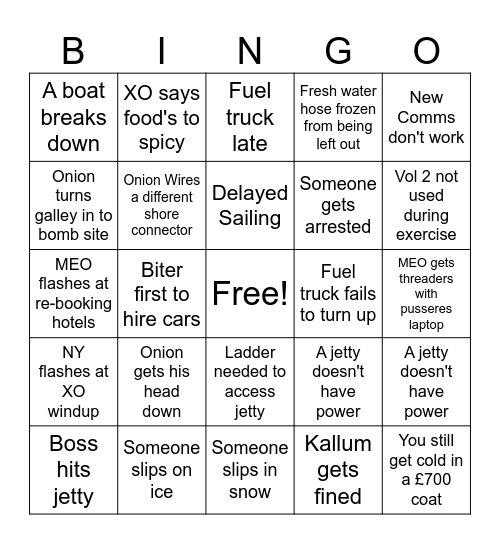 Blazer Deployment Bingo Card