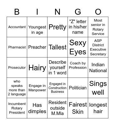 Human Bingo Card