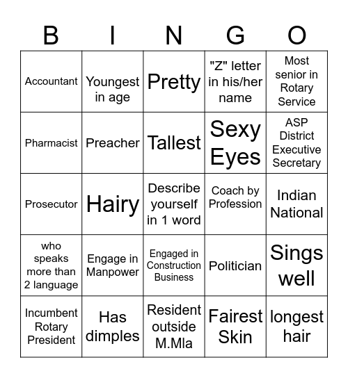 Human Bingo Card