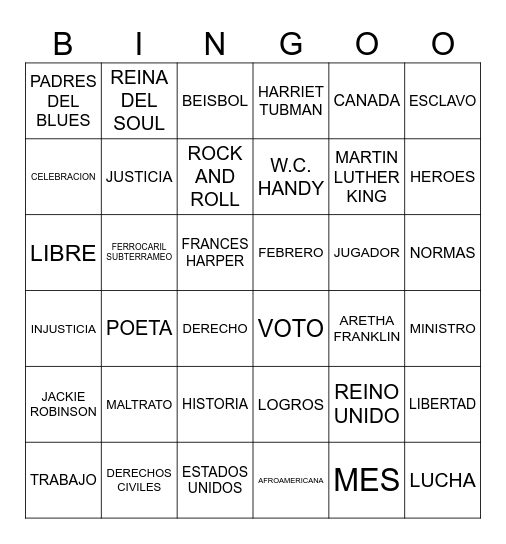 AFROAMERICANOS BINGO Card
