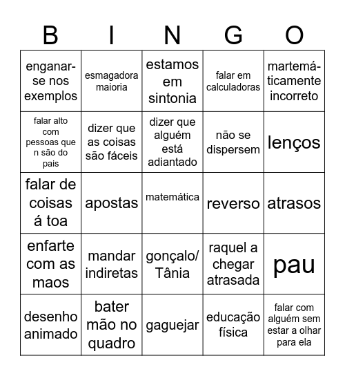 bingo mat Bingo Card