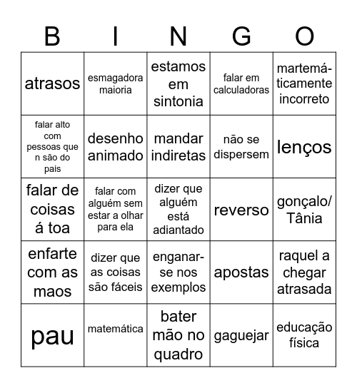 bingo mat Bingo Card