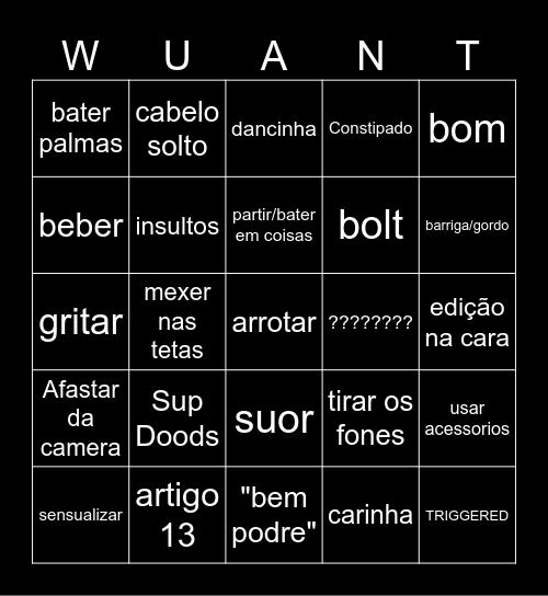 WUANT BINGO Card