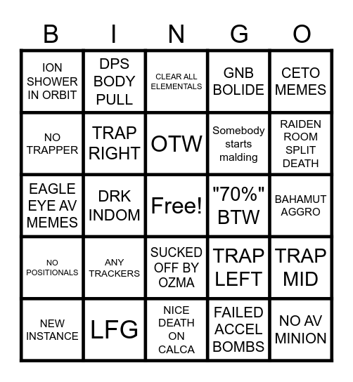 LATE NIGHT BINGO Card