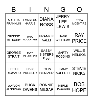 MUSIC SINGERS-GIRTMON Bingo Card
