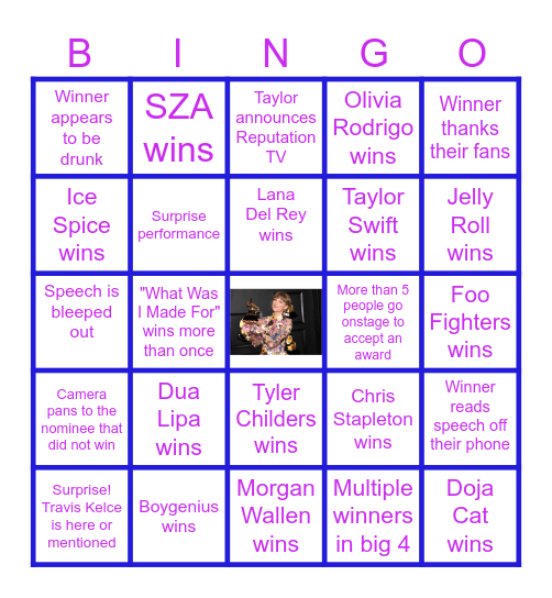 2024 GRAHAMMYS Bingo Card