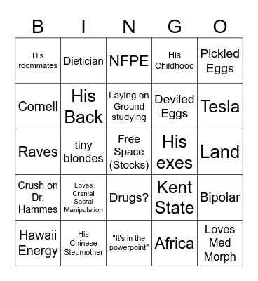 Robert Bingo Card