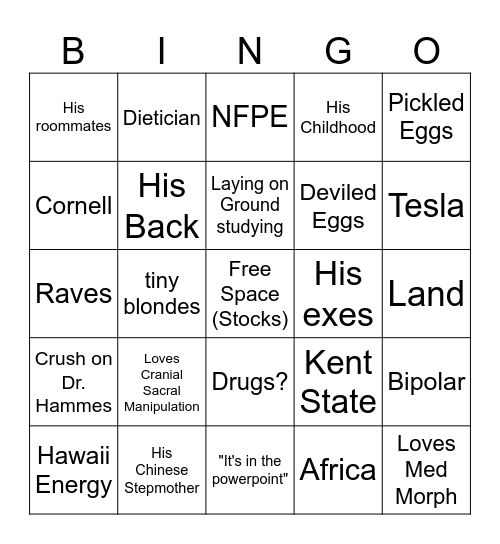 Robert Bingo Card