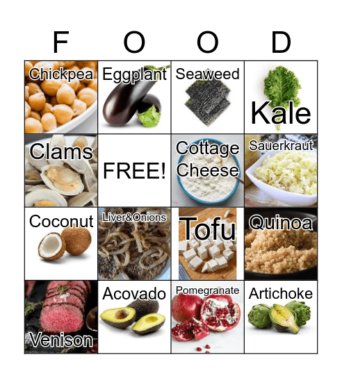 Uncommon Foods Bingo Card
