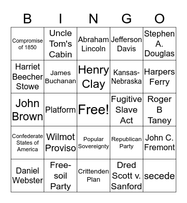 The Nation Breaking Apart  Bingo Card